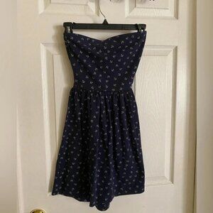 Strapless open back anchor dress NWT